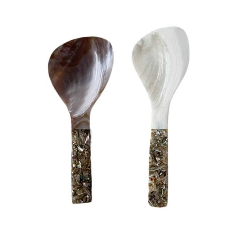 Κουτάλι για ρύζι με ανθισμένη λαβή και σχέδιο κοχύλι — ABS υλικό, μοντέρνο μινιμαλιστικό στυλ, μονόχρωμο σχέδιο