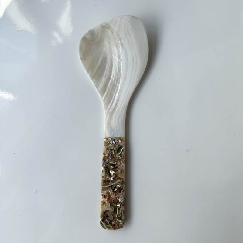 Κουτάλι για ρύζι με ανθισμένη λαβή και σχέδιο κοχύλι — ABS υλικό, μοντέρνο μινιμαλιστικό στυλ, μονόχρωμο σχέδιο