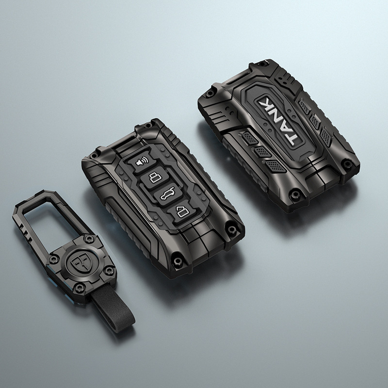 Μεταλλική θήκη κλειδιών σε στυλ πανοπλίας για Tank 700 New Energy, συμβατή με κλειδιά TANK500/300; υλικό: κράμα ψευδαργύρου και gel σιλικόνης