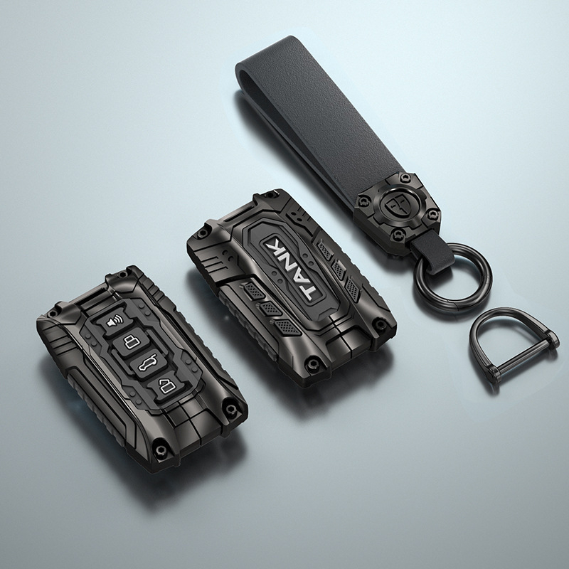 Μεταλλική θήκη κλειδιών σε στυλ πανοπλίας για Tank 700 New Energy, συμβατή με κλειδιά TANK500/300; υλικό: κράμα ψευδαργύρου και gel σιλικόνης