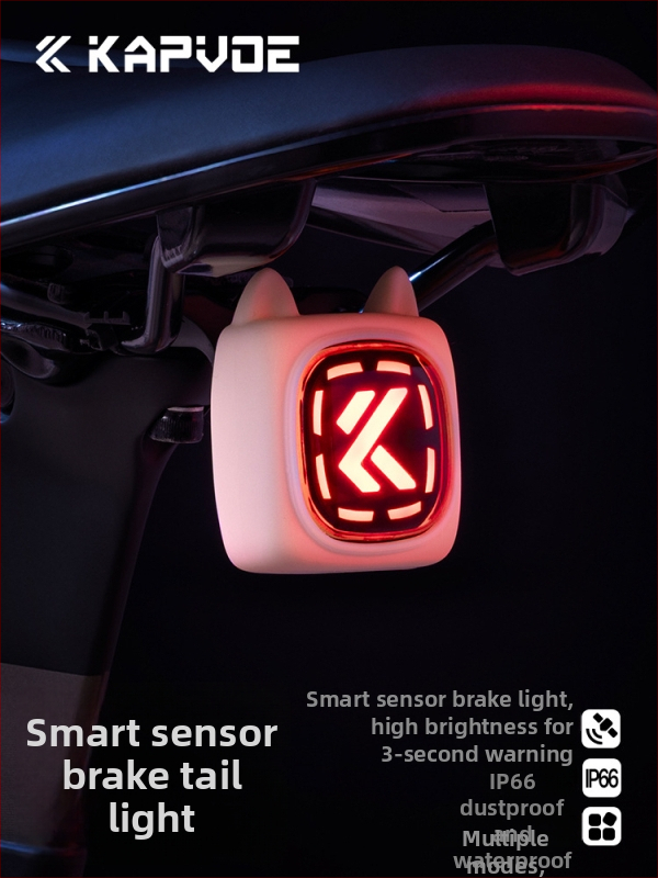 Kapvoe inteligentné zadné svetlo pre bicykel — USB-C nabíjanie, 400 mAh batéria, upevnenie sponou, nočné jazdenie