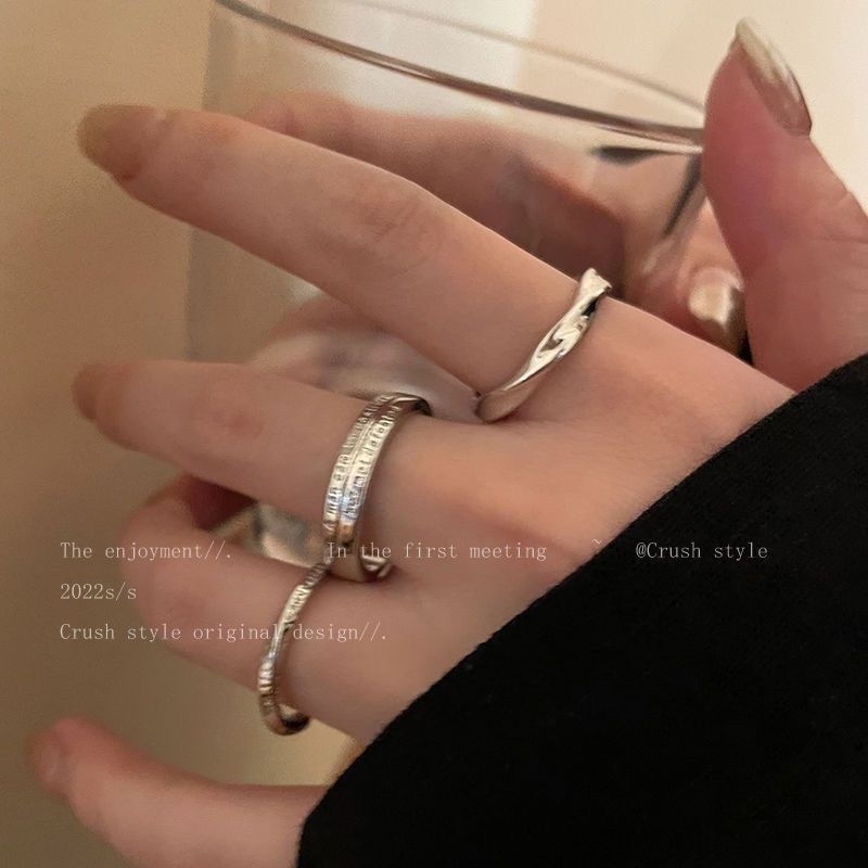 Unisex set od tri prstena, geometrijski dizajn, otvoreni dizajn, elektroplatirano