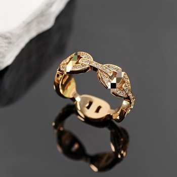 Пръстен с геометрична форма на нос на прасе, меден материал, електроплакиране, произход Гуандун, пролет 2025.