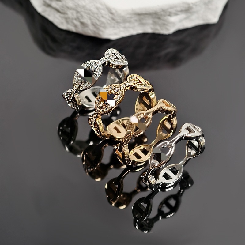 Пръстен с геометрична форма на нос на прасе, меден материал, електроплакиране, произход Гуандун, пролет 2025.