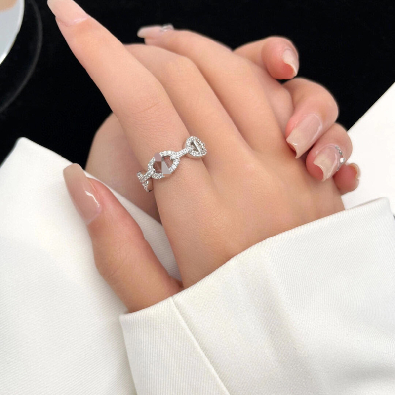 Пръстен с геометрична форма на нос на прасе, меден материал, електроплакиране, произход Гуандун, пролет 2025.