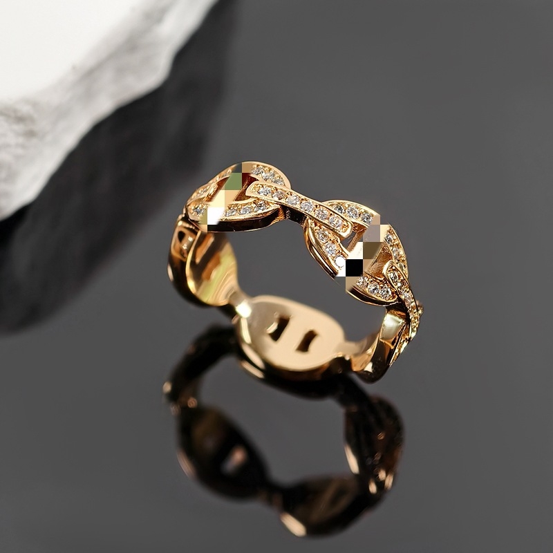 Пръстен с геометрична форма на нос на прасе, меден материал, електроплакиране, произход Гуандун, пролет 2025.