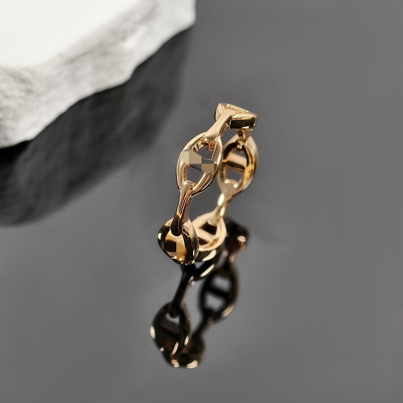 Пръстен с геометрична форма на нос на прасе, меден материал, електроплакиране, произход Гуандун, пролет 2025.