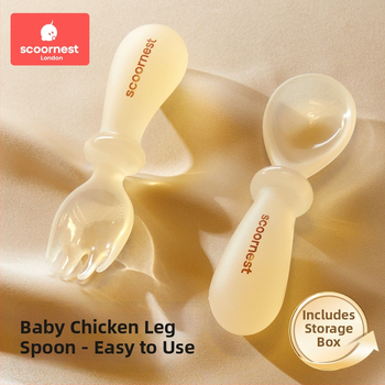 Lingură de hrănire din silicon pentru bebeluți – lingură de antrenament pentru auto-hrănire pentru copii, brand Scoornest/Kechao, stil simplu