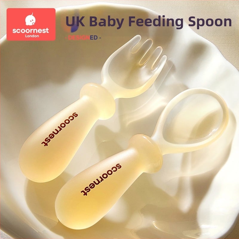 Lingură de hrănire din silicon pentru bebeluți – lingură de antrenament pentru auto-hrănire pentru copii, brand Scoornest/Kechao, stil simplu