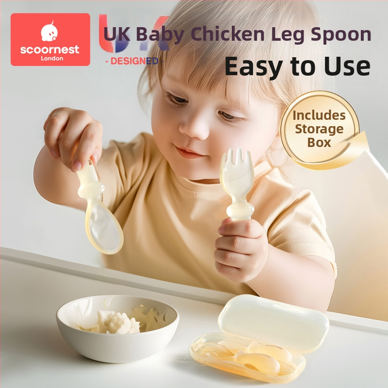 Lingură de hrănire din silicon pentru bebeluți – lingură de antrenament pentru auto-hrănire pentru copii, brand Scoornest/Kechao, stil simplu