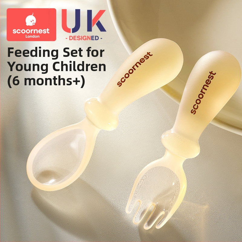 Lingură de hrănire din silicon pentru bebeluți – lingură de antrenament pentru auto-hrănire pentru copii, brand Scoornest/Kechao, stil simplu
