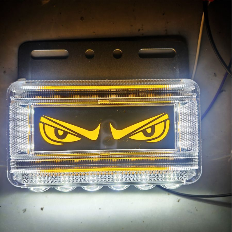 Lumină de semnalizare LED pentru camion cu design ochi de diavol, 24V, IP67, sursă LED, model Lion dance eye lights, potrivit pentru autoturisme, camioane mari, camioane, semiremorci