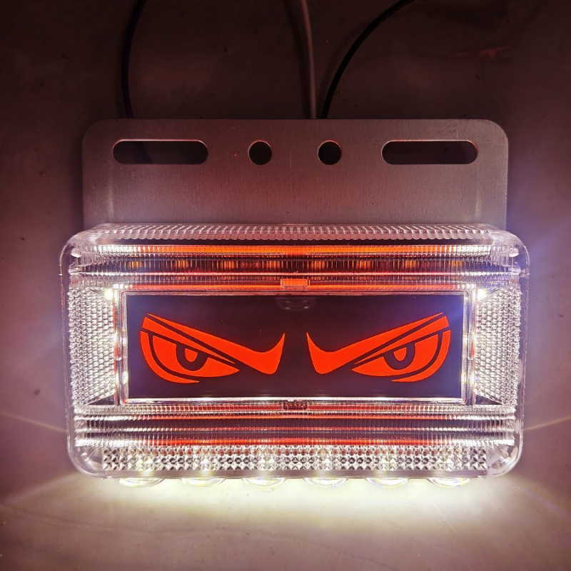 Lumină de semnalizare LED pentru camion cu design ochi de diavol, 24V, IP67, sursă LED, model Lion dance eye lights, potrivit pentru autoturisme, camioane mari, camioane, semiremorci