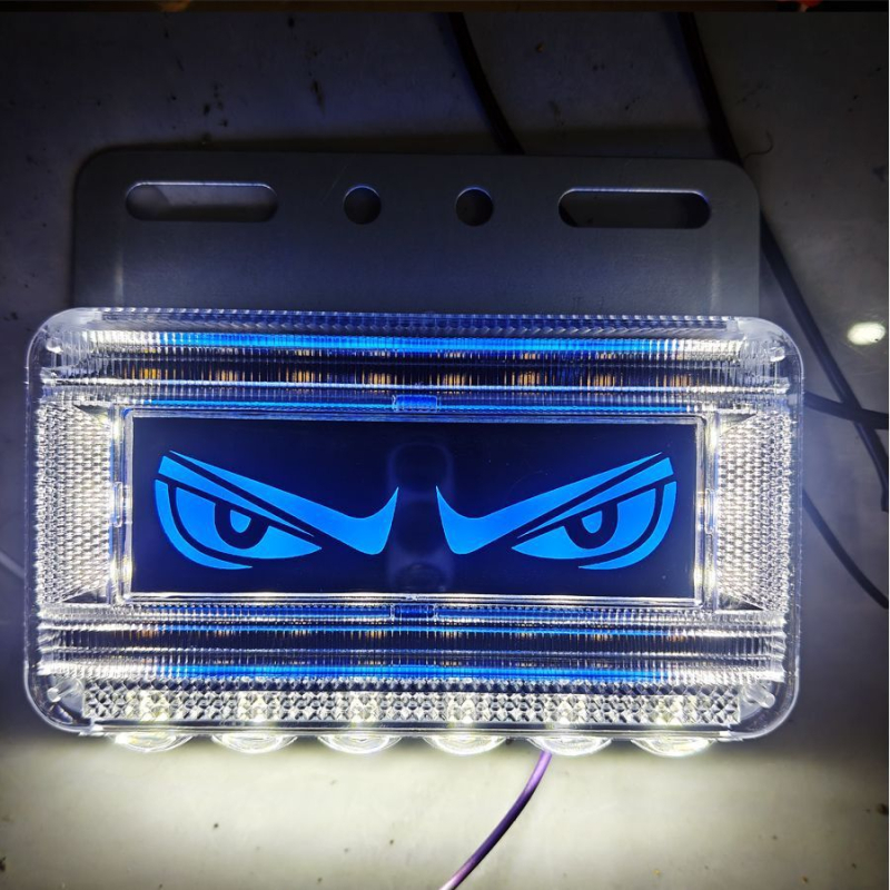 Lumină de semnalizare LED pentru camion cu design ochi de diavol, 24V, IP67, sursă LED, model Lion dance eye lights, potrivit pentru autoturisme, camioane mari, camioane, semiremorci