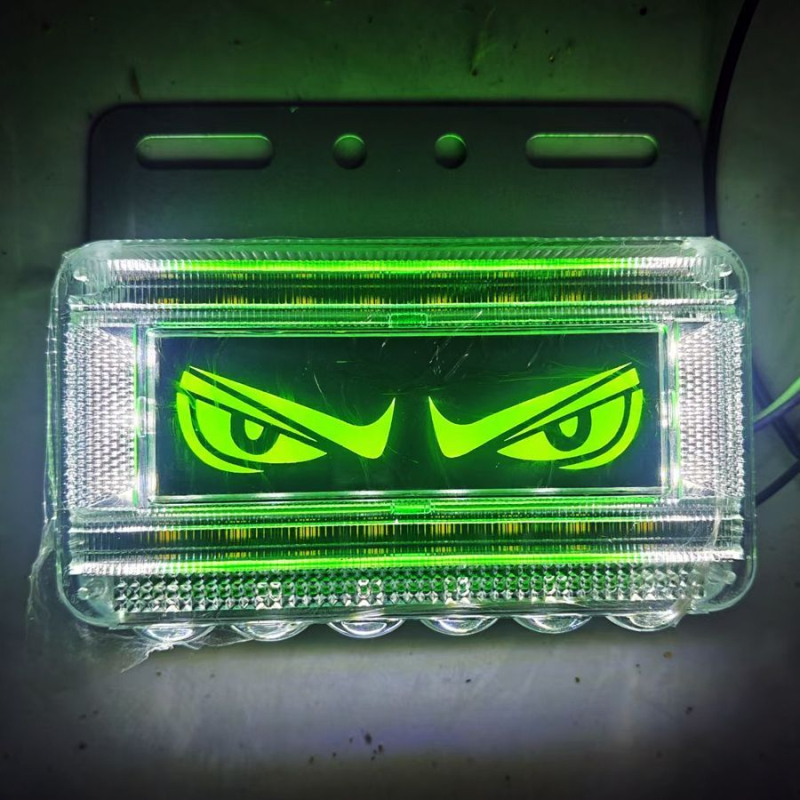Lumină de semnalizare LED pentru camion cu design ochi de diavol, 24V, IP67, sursă LED, model Lion dance eye lights, potrivit pentru autoturisme, camioane mari, camioane, semiremorci