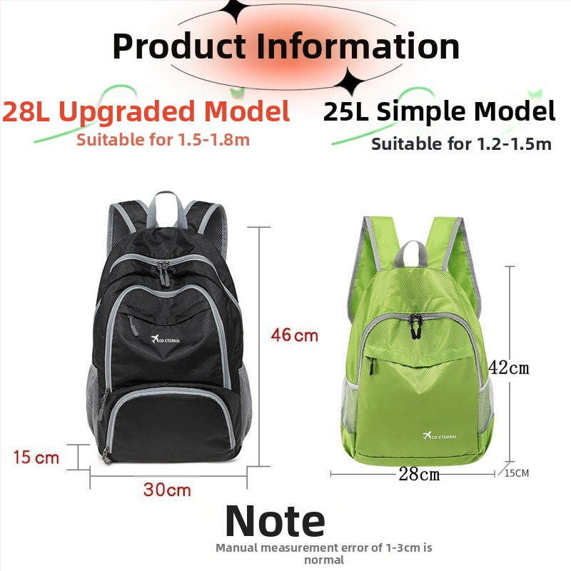 Ľahký skladací batoh z Oxfordovej tkaniny, nepremokavý, proti krádeži, s vreckom na telefón a notebook