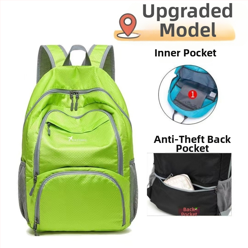 Ľahký skladací batoh z Oxfordovej tkaniny, nepremokavý, proti krádeži, s vreckom na telefón a notebook