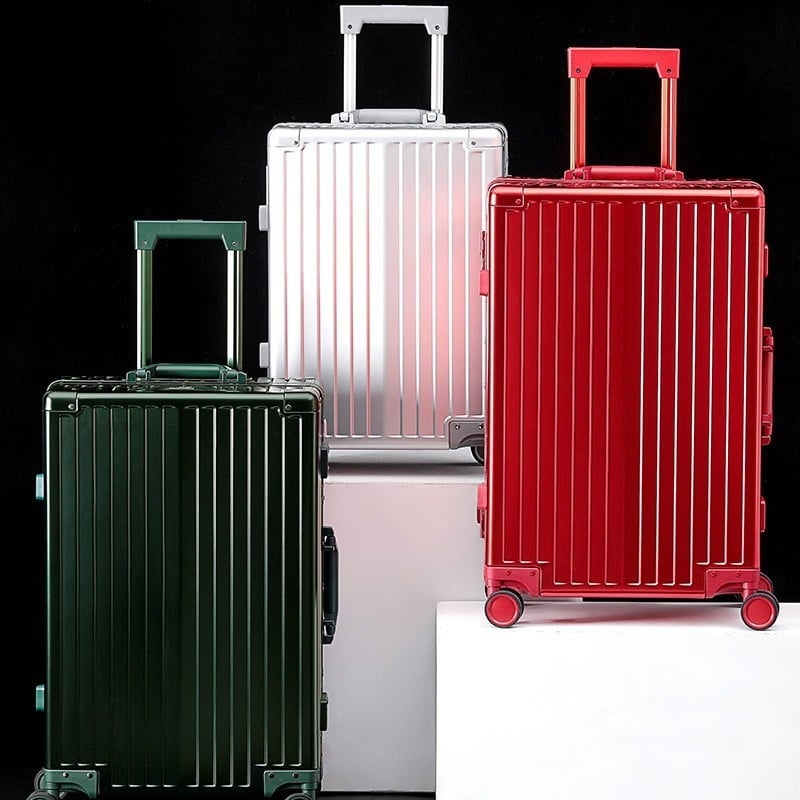Kufor od aluminij-magnezijske legure s universalnim kotačićima, 28-inčni kofer za check-in i 20-inčni ručni kofer, proširivi pretinac, TSA zaključavanje, lagan, vodootporan, antibakterijski, suho/mokra podjela.