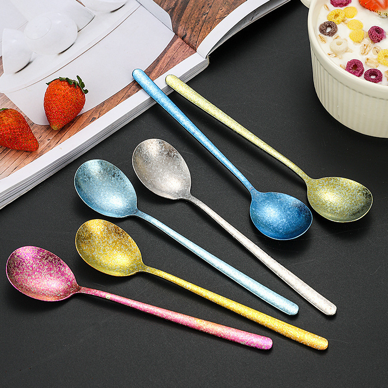 Lingură din titan pur, lingură pentru pepene, design modern minimalist inspirat de Coreea, personalizabil pentru uz casnic și camping