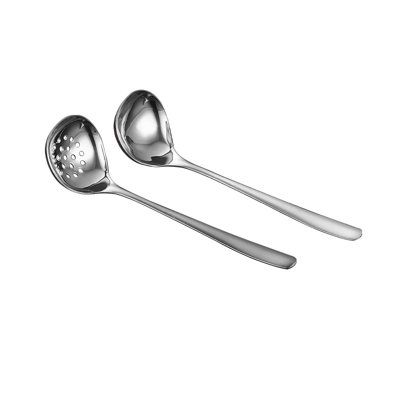 Set de linguri de supă din oțel inoxidabil, mâner lung, stil japonez, finisaj oglindit, potrivit pentru oale fierbinți și supe