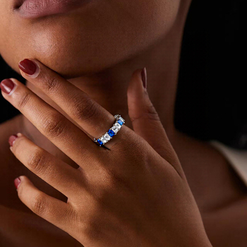 Inel din argint S925, pătrat, design geometric, zircon 5A, stil Ins - Yun natsyr