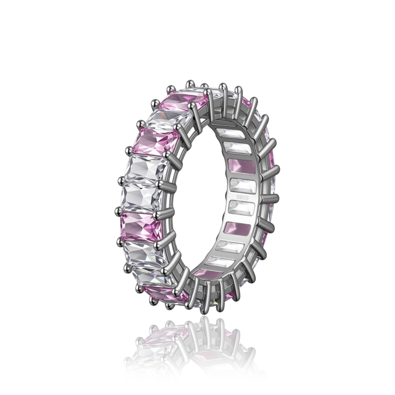 Inel din argint S925, pătrat, design geometric, zircon 5A, stil Ins - Yun natsyr