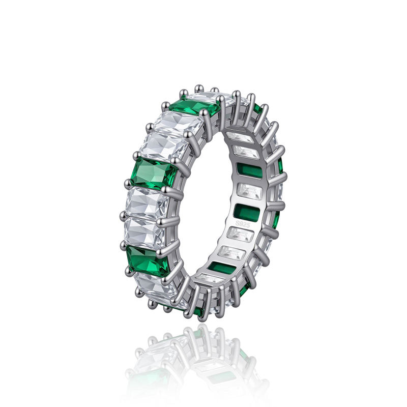 Inel din argint S925, pătrat, design geometric, zircon 5A, stil Ins - Yun natsyr