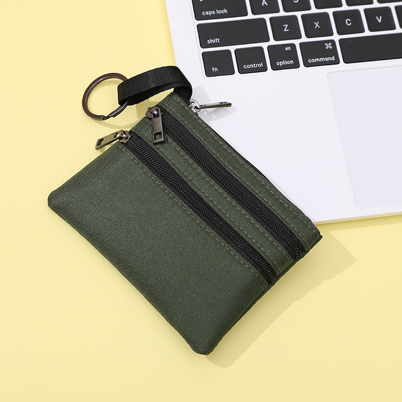 Portofel pentru monede din pânză, stil urban simplu, unisex, căptușeală poliester