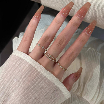 Prsteň Bendou z tenkého kovu s pravým zlatom, geometrický tvar, elektroplátovanie, nastaviteľný, bežný štýl, dámsky šperk