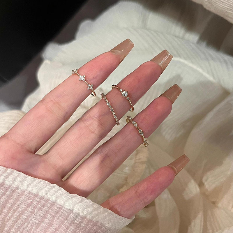 Prsteň Bendou z tenkého kovu s pravým zlatom, geometrický tvar, elektroplátovanie, nastaviteľný, bežný štýl, dámsky šperk