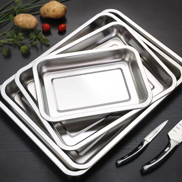 304 неръждаема стомана, правоъглена тава за пара, за комерсиална употреба, съвместима с пароварки, колички и шкафове