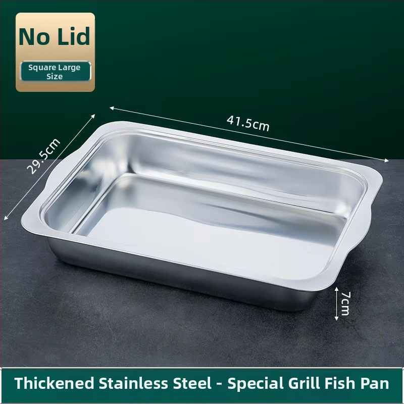 Плоча за грил риба от неръждаема стомана, квадратна, с дръжка за безопасност, електроплакирана повърхност, мултифункционална, за дома и професионално ползване