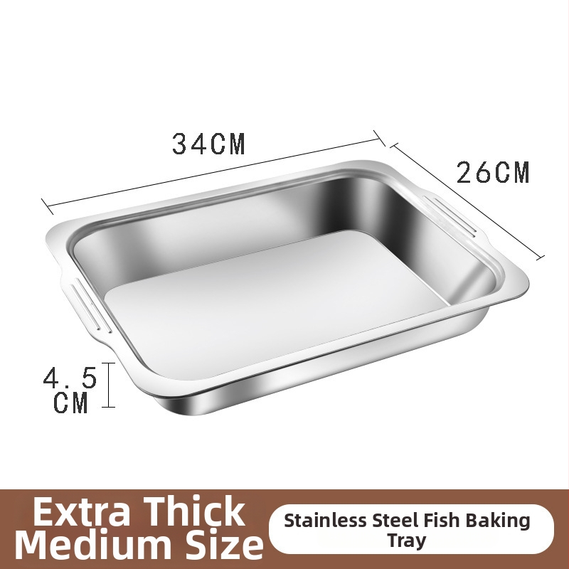 Плоча за грил риба от неръждаема стомана, квадратна, с дръжка за безопасност, електроплакирана повърхност, мултифункционална, за дома и професионално ползване