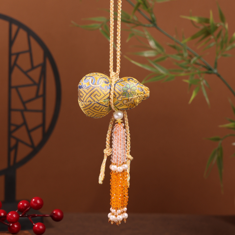 Κρεμαστό σε σχήμα κολοκύθας με κρύσταλλο φούντα, κεντημένο Song brocade, αξεσουάρ Hanfu (Brand: Jutong; Υλικό: Brocade; Στυλ: Εθνοτικό; Κατασκευή: Ημιχειροποίητο και ημιμηχανικό; Ιδέες δώρου: Γενέθλια, Μετακόμιση)