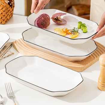 Keramikas plāksne zivju tvaicēšanai, augstas kvalitātes mājas lietošanai, rūpnieciski ražots