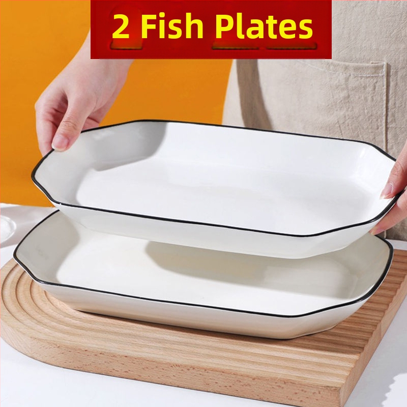 Keramikas plāksne zivju tvaicēšanai, augstas kvalitātes mājas lietošanai, rūpnieciski ražots