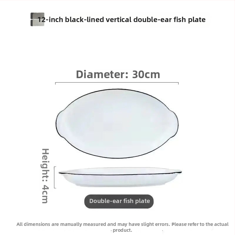 Keramikas plāksne zivju tvaicēšanai, augstas kvalitātes mājas lietošanai, rūpnieciski ražots