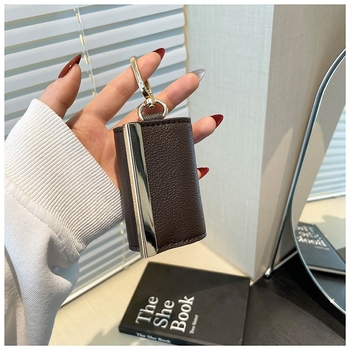 Geantă de depozitare pentru chei din Nylon, închidere cu șnur, formă verticală pătrată, buzunar deschis