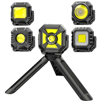 Lanternă COB pentru camping, baterie reîncărcabilă de 500mAh, alimentare 3V1A, rază 100–200 m, cu inel pentru chei