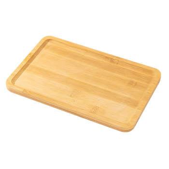 Японски стил дървен поднос, правоъгълна форма, модерен минимализъм, еднотонна повърхност, подходящ за микровълнова печка