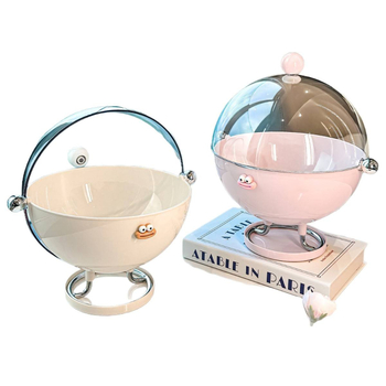 Platou de fructe pentru living și cameră de ceai, din plastic, cu capac, drenaj, protecție împotriva prafului