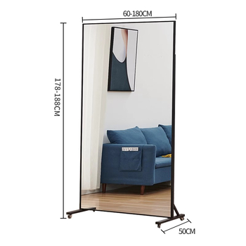 Mozgatható padlótükör univerzális kerekekkel, alumínium váz, modell 005, testre szabható