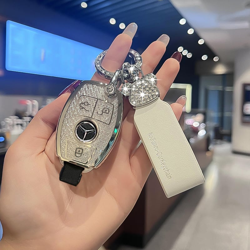 Business Saint TPU kućište za ključ Mercedes-Benz, minimalistički stil, kompatibilno s C200L, GLA200, GLC260, E300L, A180L, GLE320, C-klasa – Crystal Screen Model 3