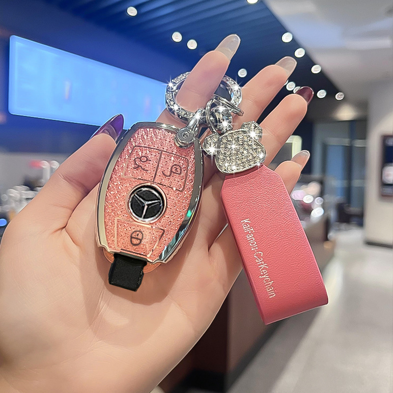 Business Saint TPU kućište za ključ Mercedes-Benz, minimalistički stil, kompatibilno s C200L, GLA200, GLC260, E300L, A180L, GLE320, C-klasa – Crystal Screen Model 3