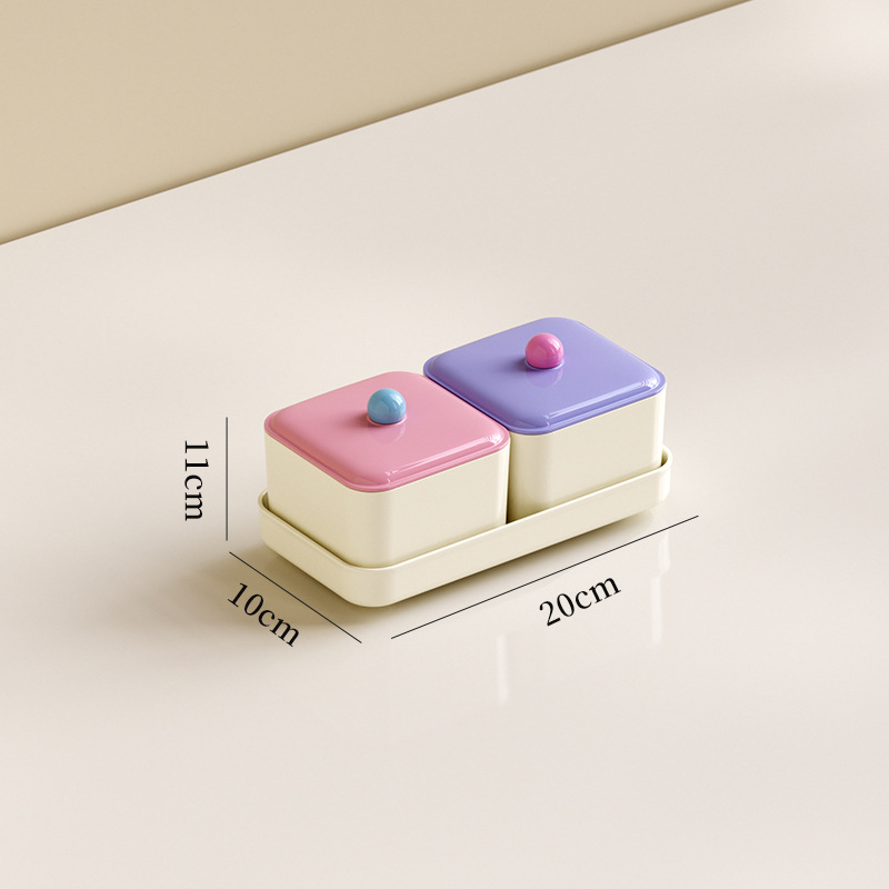 Platou pentru fructe din plastic, cu compartimente și capac, pentru sufragerie; marca Smell your heart, lansare 2024, stil simplu.