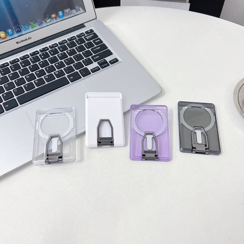 Li Chuang MagSafe vezeték nélküli töltőkeret kártyatartóval és gyűrűs tartóval – 3 az 1-ben, univerzális műanyag kivitel