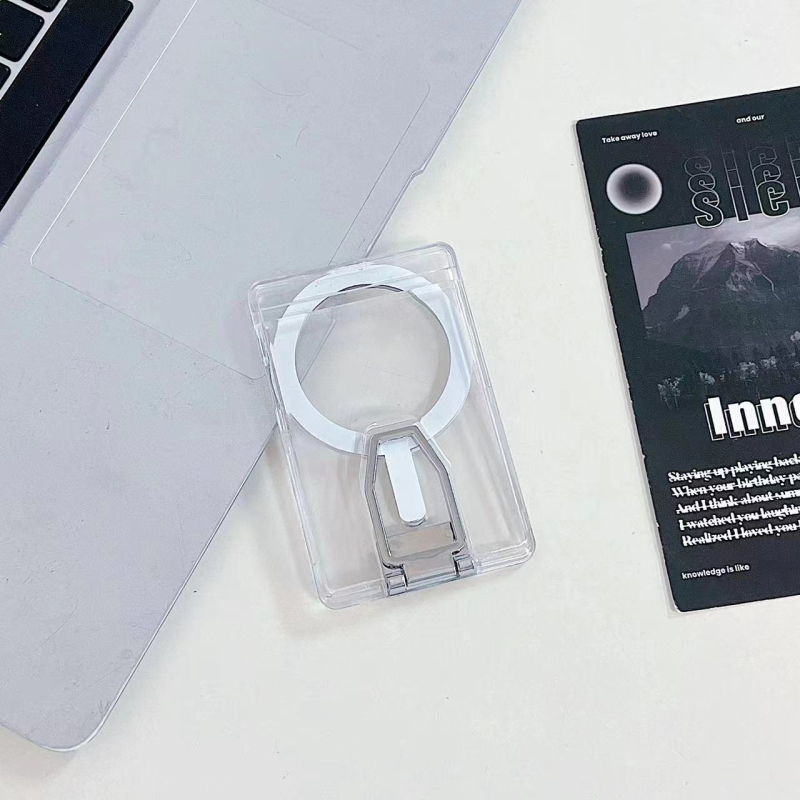 Li Chuang MagSafe vezeték nélküli töltőkeret kártyatartóval és gyűrűs tartóval – 3 az 1-ben, univerzális műanyag kivitel