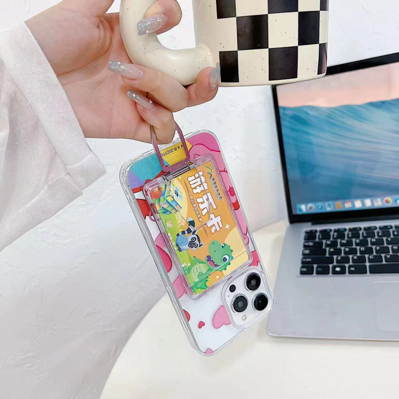 Li Chuang MagSafe vezeték nélküli töltőkeret kártyatartóval és gyűrűs tartóval – 3 az 1-ben, univerzális műanyag kivitel