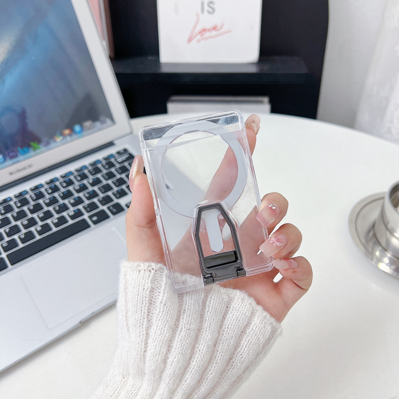 Li Chuang MagSafe vezeték nélküli töltőkeret kártyatartóval és gyűrűs tartóval – 3 az 1-ben, univerzális műanyag kivitel