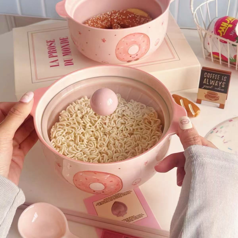 Kerámia tál tésztaételekhez fedővel, két füllel, nagy kapacitású, mikrohullámú sütőben használható